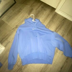Nike Light Blue Cropped Hoodie